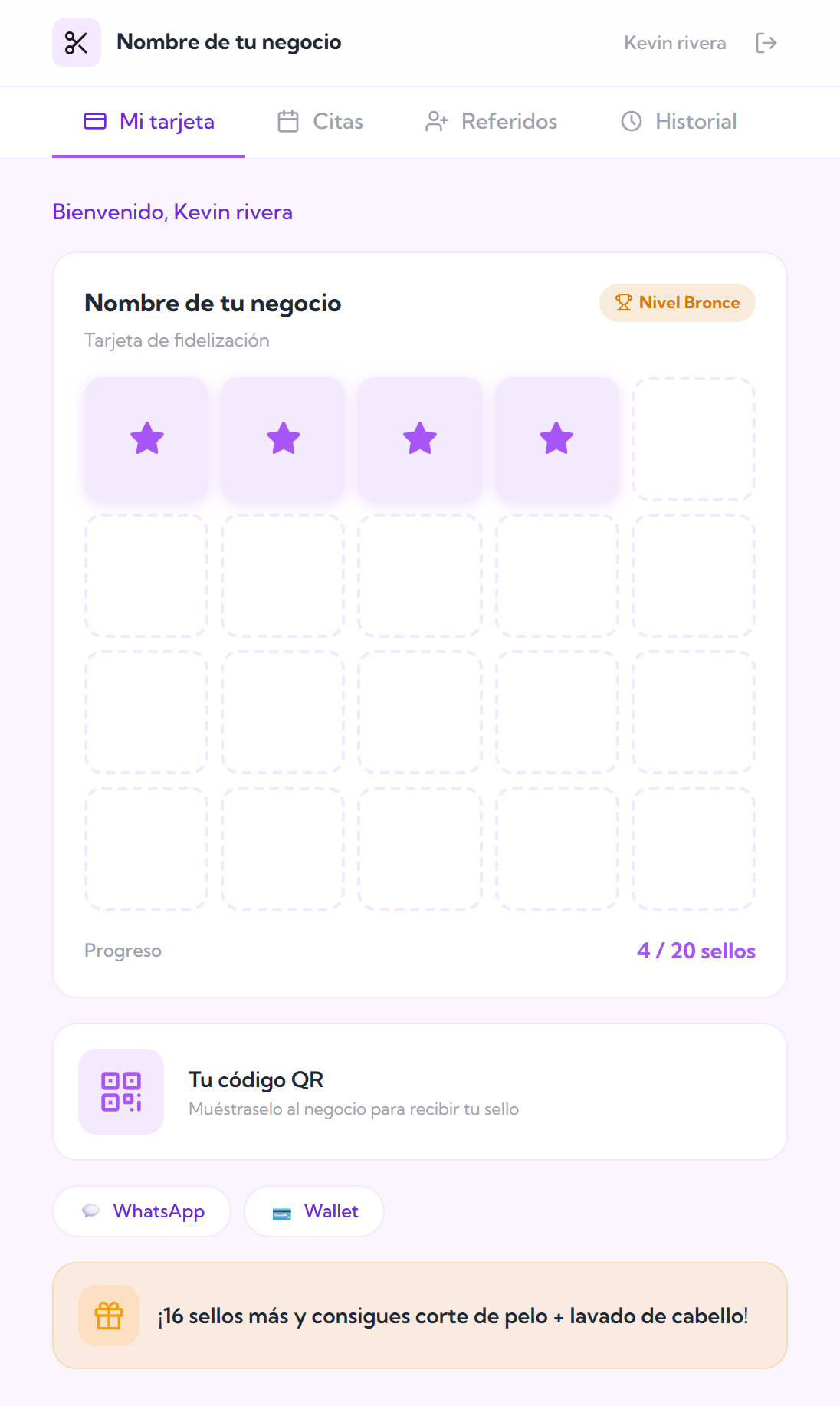 Tarjeta de fidelización