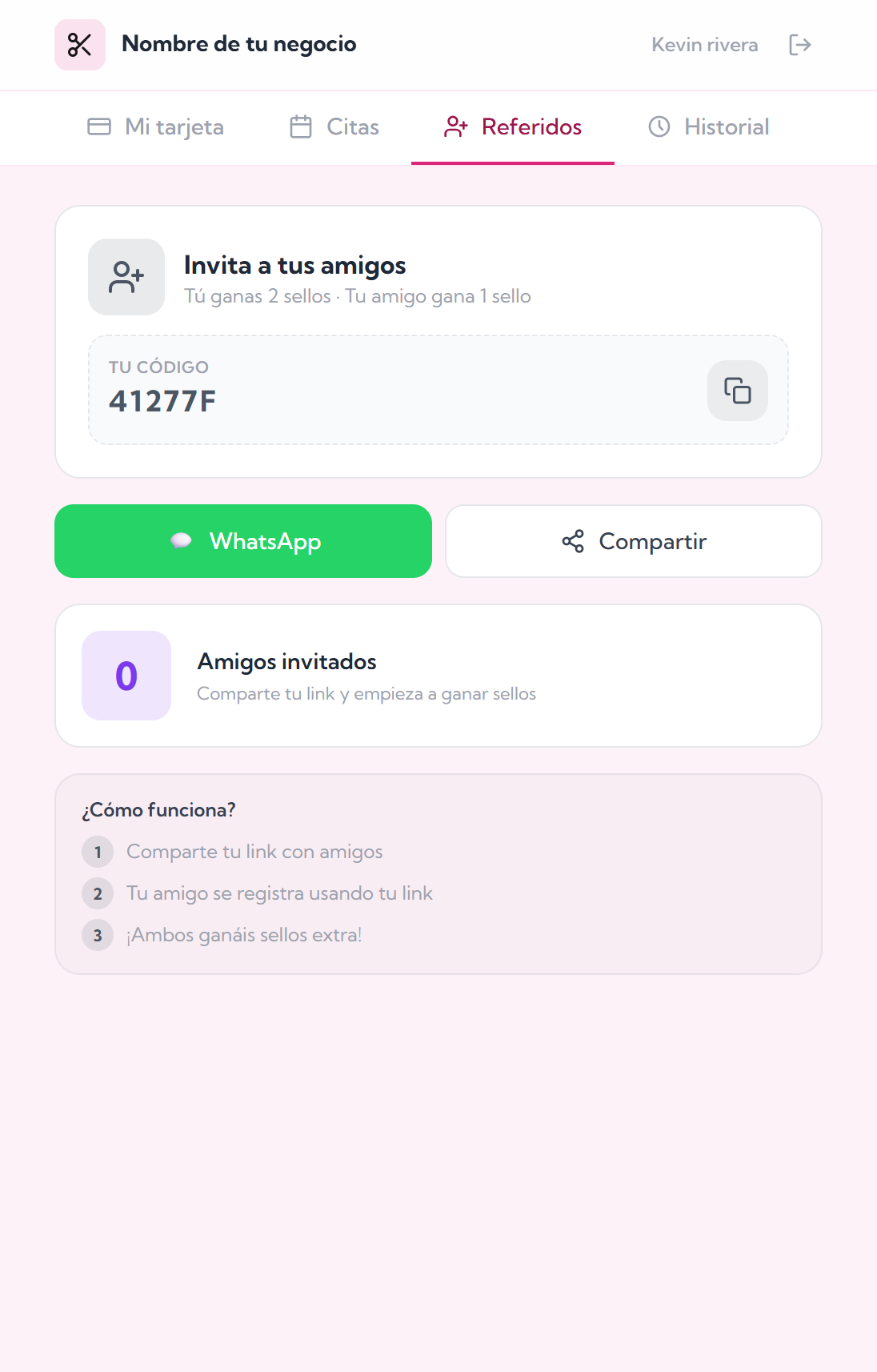 Programa de referidos